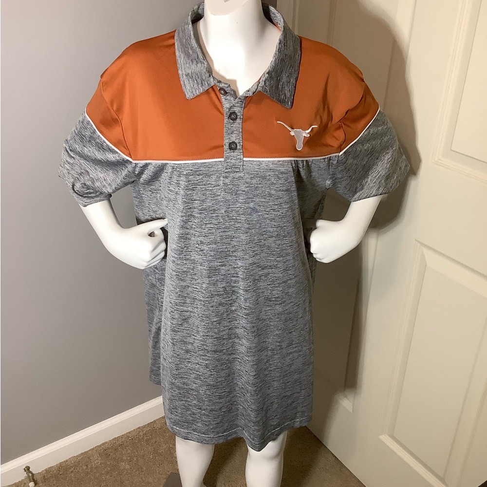Large Men Texas Longhorns Colosseum Golf Polo Short Sleeve Shirt